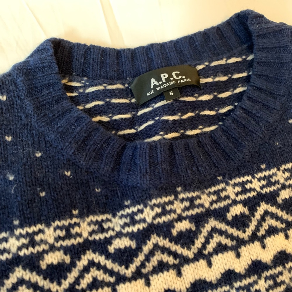 APC men’s printed sweater size small